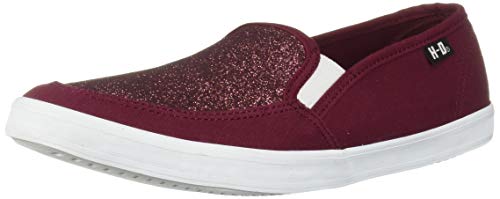 【中古】【未当て嵌める・未開封品】Harley-Davidson Women\u0027s Valwood Bongo Canvas Slip-Ons D84421 (Wine, 8)