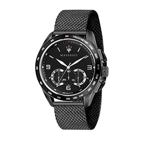 【中古】【未使用・未開封品】Maserati Men's Traguardo R8873612031 Black Stainless-Steel Quartz Dress Watch