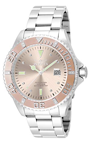 【中古】【未当てはめる・未開封品】Invicta Men\u0027s Pro Diver Steel Bracelet \u0026 Case Swiss Quartz Rose Gold-Tone Dial Analog Watch 17309