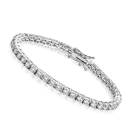 【中古】【未使用・未開封品】GOLD IDEA JEWELRY ヒップホップ 1列 アイスアウト テニスチェーン ステンレススチール 4mm/5mm AAA+ キュービックジルコニア ダイヤモンド テニ