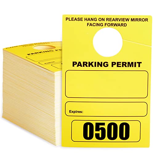 【中古】【未当て嵌める・未開封品】500枚風呂敷き包み パーキング聞きとどけるハング引き舟 車のバックミラー用 空白文字の短時間的な通り手形電話番号 0001-0500 でき事用 まとめ買い (黄色)