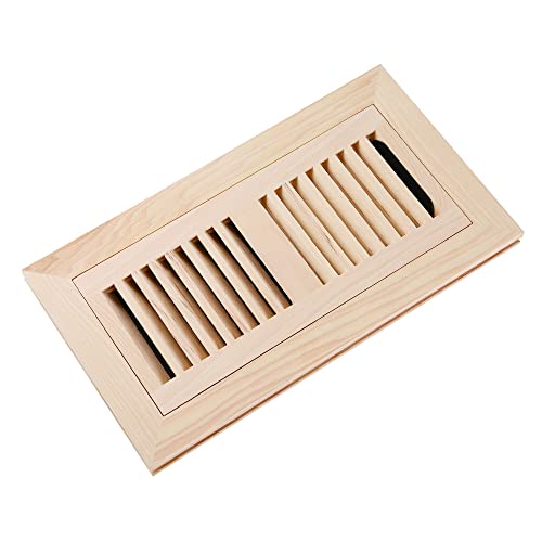 【中古】【未使用・未開封品】Homewell 木製フロアレジスター ダンパー付きフラッシュマウントベント 4x10インチ 未仕上げ 4x10 Inch with Damper FMHIU410D