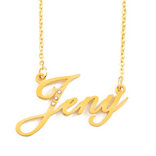 【中古】【未当て嵌める・未開封品】Zacria Italic 名まえ首飾り JENY - ゴールド調 水晶
