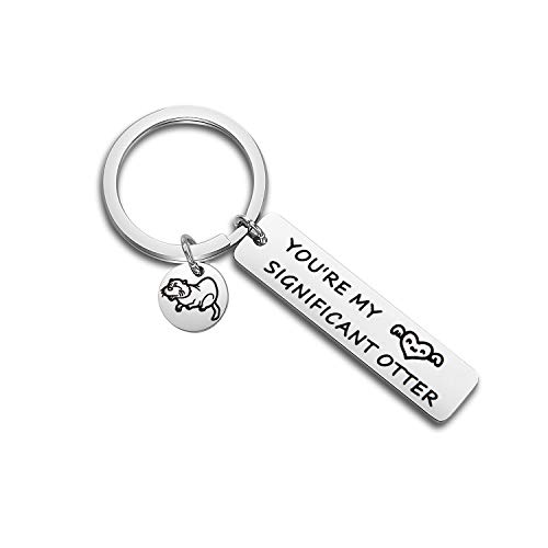 【中古】【未使用・未開封品】Lywjyb バードットカップルキーチェーン You're My Significant Otter キーチェーン ボーイフレンド夫へのギフト