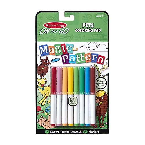 【中古】【未使用・未開封品】Melissa & Doug マジック パターン 子供用 ペット マーカー 塗り絵パッド 外出先での旅行活動 (女の子や男の子への素晴らしいギフト - 4、5、6、