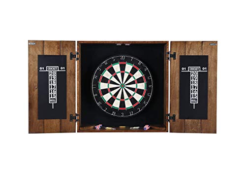 【中古】【未使用・未開封品】Hathaway ドリフター 無垢材 ダーツボード&キャビネットセット 素朴なオーク材 長さ6インチ x 高さ25インチ