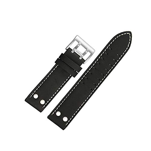 【中古】【未使用・未開封品】22mm 腕時計バンド ハミルトン腕時計に最適 男女兼用 22mm ブラックとホワイトライン。