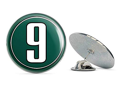 【中古】【未使用・未開封品】NYC Jewelers 丸型 #9 Nick Foles (イーグルカラー ナンバー qb Nine) メタル 0.75インチ ラペルハット ピン タイタック ピンバック