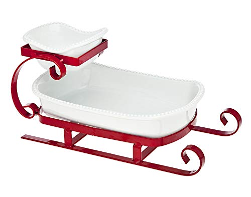 【中古】【未使用・未開封品】Godinger Silver Art 70507 Sleigh 2 Tier Server, Red & White｜AJIMURA-SHOP