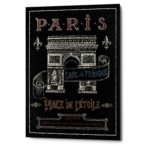 【中古】【未使用・未開封品】Epic Graffiti Travel to Paris II キャンバスウォールアート 45.72cm x 66.04cm、ブラック