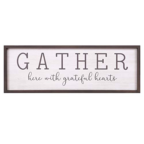 【中古】【未当て嵌める・未開封品】Gather With Grateful Hearts 飾り気の無いな木製一こま入り口・入口ウォール作物かざり付ける、12x36