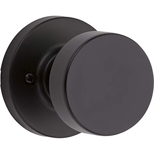 【中古】【未当て嵌める・未開封品】Kwikset 97880-938 Pismo 部屋の入り口ノッブ ラウンド つや消し黒いこと