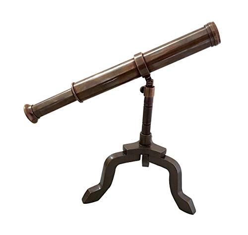 【中古】【未使用・未開封品】collectiblesBuy アンティーク ハンドメイド 真鍮 望遠鏡 マリンデスク装飾 スタンド付き 7.5インチ 真鍮