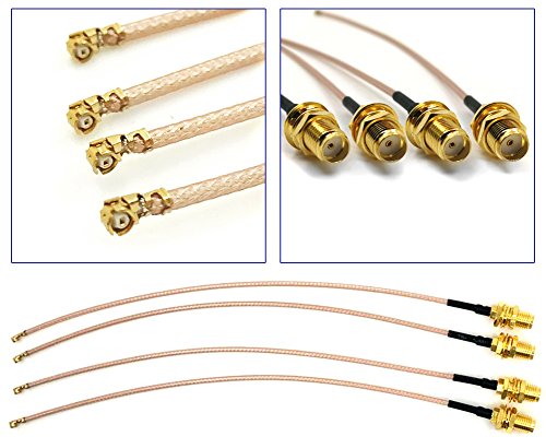 【中古】【未当て嵌める・未開封品】Pack of 4 RF U.FL(IPEX/IPX) Mini PCI to SMA Female Pigtail Antenna Wi-Fi Coaxial RG-178 Low Loss Cable (5.5 inches (14 糎))