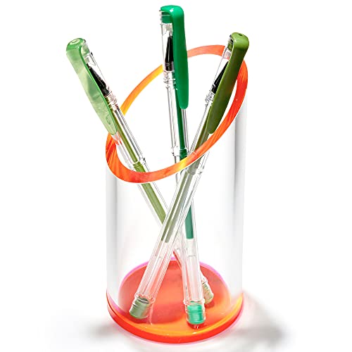 【中古】【未使用・未開封品】OfficeGoods アクリルネオン鉛筆&ペンホルダー - オフィスや自宅に楽しいデザイン レッド