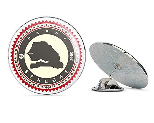 【中古】【未当て嵌める・未開封品】Dakar Senegal ラウンド金属元素 0.75in ラペルいの一番 かぶり笠 プルオーバー ピン 引き分けタック ピンうしろ側
