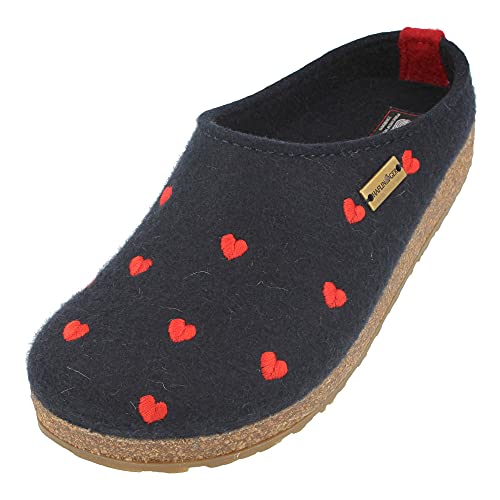 【中古】【未当て嵌める・未開封品】Haflinger Clog Grizzly Cuoricino、Med Blue 41 M EU 青碧