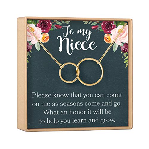 【中古】【未使用・未開封品】Dear Ava Nieceギフトネックレス:叔母さん、Niece堅信礼、Nieceの誕生日、Nieceジュエリー、2つのインターロッキングサークル。|AJIMURA-SHOP