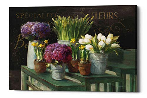 【中古】【未当て嵌める・未開封品】Epic Graffiti \u0027Les Fleurs Printemps on Black Danhui NAI ジークレーキャンバスウォールアート 16\" x 12\"" パープル EPIC-CA12161709"
