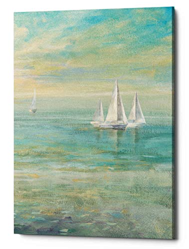 【中古】【未使用・未開封品】Epic Graffiti 「Sunrise Sailboats II Danhui NAI, Giclee キャンバスウォールアート 12\" x 16\" ブルー EPIC-CA12161724