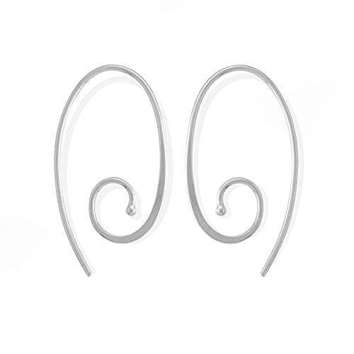 【中古】【未使用・未開封品】Boma Jewelry スターリングシルバー 楕円形 スパイラルプルスルーフープイヤリング｜AJIMURA-SHOP