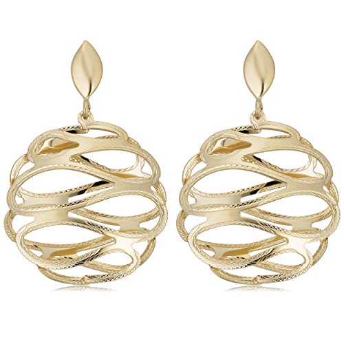 【中古】【未使用・未開封品】Kooljewelry 14K イエローゴールド カットアウト サークル スワール ドロップ イヤリング 130,363円