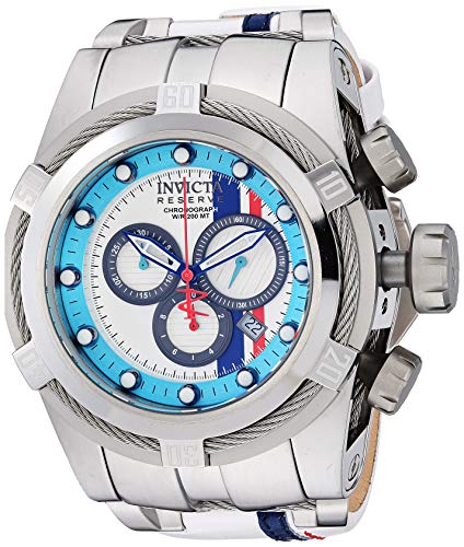 【中古】【未当て嵌める・未開封品】Invicta Men\u0027s 26469 Reserve Quartz Chronograph White, Gunmetal, Light Blue, Red, Blue Dial Watch