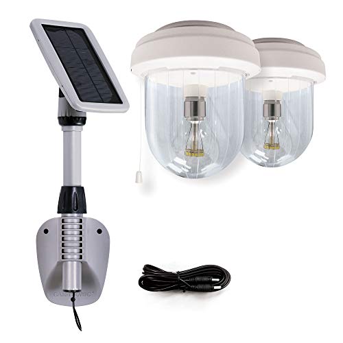 【中古】【未使用・未開封品】GAMA SONIC Light My Shed IV インテリア 太陽電池式ライト2個 壁または天井マウント ホワイト (GS-16B2)