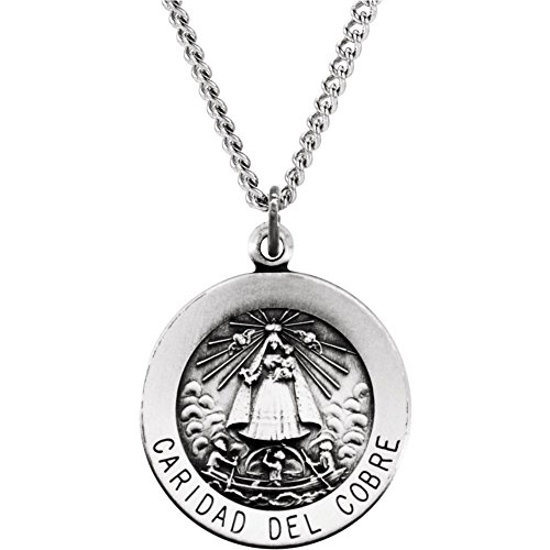 【中古】【未使用・未開封品】Jewels By Lux 925スターリングシルバー 18mm 丸型Caridad del Cobreメダル 18インチ ネックレス|AJIMURA-SHOP