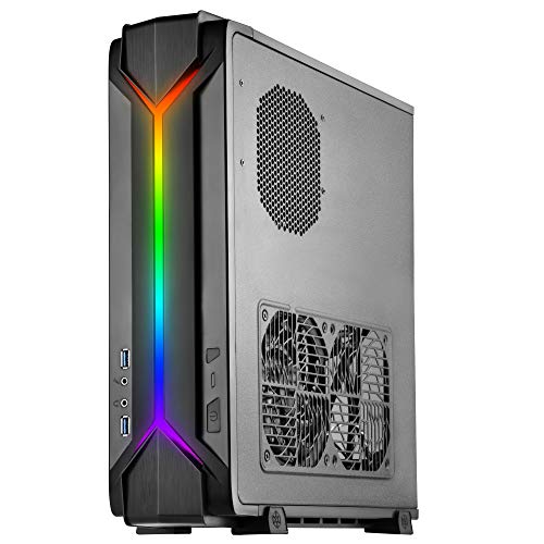 【中古】【未当て嵌める・未開封品】SilverStone Technology スリムコンピューターケース Mini-Itx母ちゃんゲーム盤用 所在地任ずる能力のあるRGB点火装置付き添い人 (SST-RVZ03B-ARGB)
