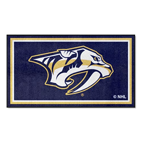 【中古】【未使用・未開封品】FANMATS NHL ナッシュビル・プレデターズ 3フィート x 5フィート エリアラグ ネイビー 3フィート x 5フィート画像