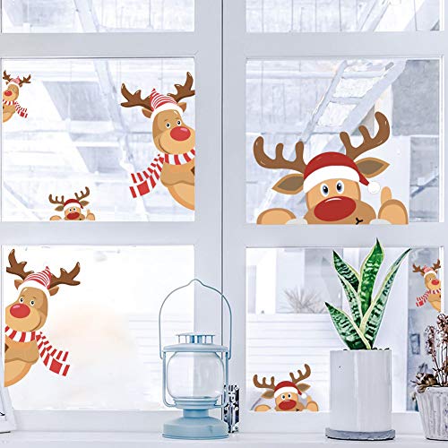 【中古】【未使用・未開封品】クリスマス トナカイ 窓 壁 デカール ハッピーカートゥーン トナカイ 壁画 取り外し可能 DIY ビニール ドア ステッカー ショーケース クリスマス｜AJIMURA-SHOP