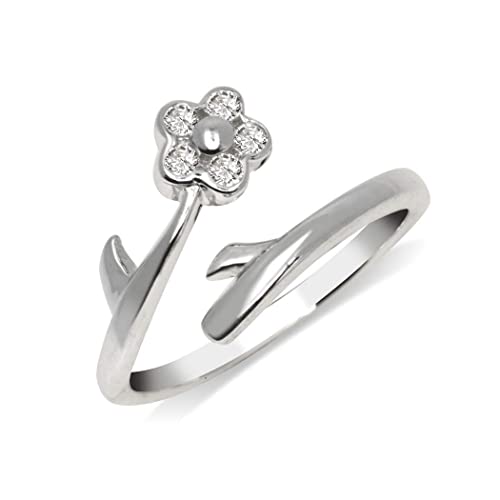 【中古】【未当て嵌める・未開封品】JewelryWeb 益荒男 10K 黄色または白いことゴールド 窈窕たる 御花 環状道路 キュービックジルコニア 自然調整能力のあるなトゥー輪っか (8mmx15