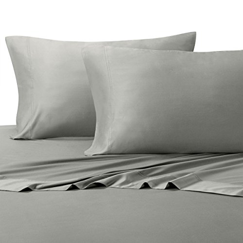 【中古】【未使用・未開封品】Royal Hotel Bedding シルクのように柔らかい竹綿シーツセット 竹綿100%ベッドシーツ トップスプリット キングサイズ グレー
