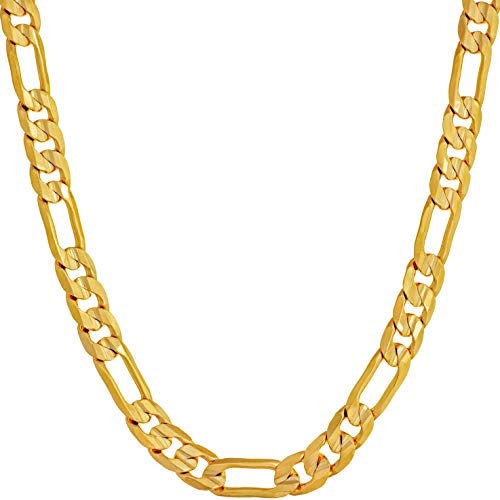 【中古】【未使用・未開封品】LIFETIME JEWELRY 6mm フィガロチェーンネックレス メンズ レディース 24K純金メッキ, 金属｜AJIMURA-SHOP