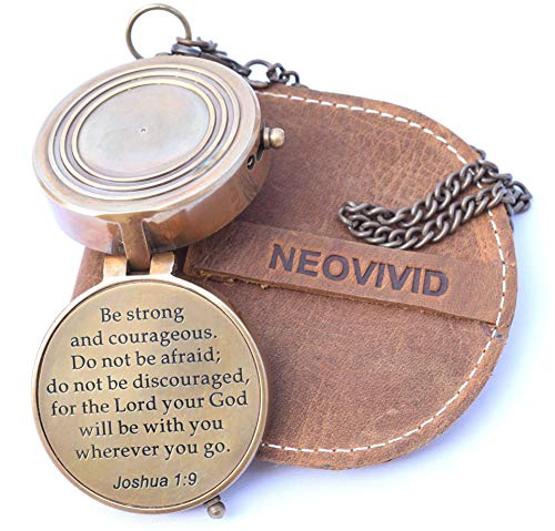 【中古】【未使用・未開封品】NEOVIVID Be Strong and Courageous, Do Not Be Afraid 彫刻コンパス、ジョシュア1 9の刻印入りギフト、堅信礼ギフト、洗礼式ギフト、宣伝祝い、