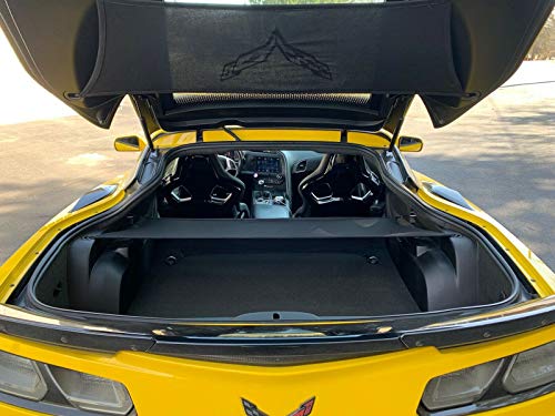 【中古】【未使用・未開封品】トランクセキュリティ アッパーカーゴシェードカバー コルベット C7 Z06 Z51 2014 2015 2016 2017 2018 2019用 (アッパーとコルベットエンブレム