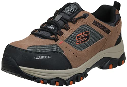 【中古】【未当てはめる・未開封品】Skechers メンズ Greetah コンストラクションシューズ, 赤銅色/黒いこと, 13