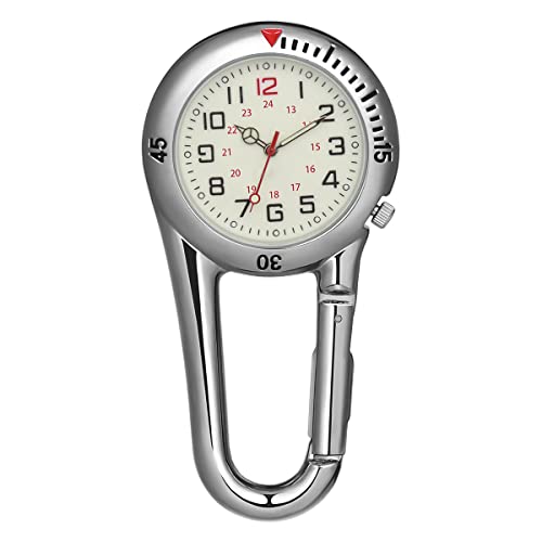 【中古】【未使用・未開封品】NICERIO クリップオン フォブウォッチ ナイトライト 合金ウォッチ 医師 看護師 ロッククライミング 登山 (ホワイト), ホワイト, M, クォーツ腕時