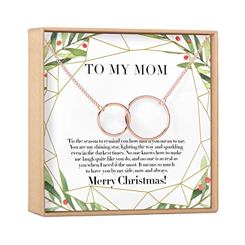 【中古】【未使用・未開封品】Dear Ava for Mom：プレゼント、ネックレス、ジュエリー、Xmas、母用、2つのインターロックサークル。