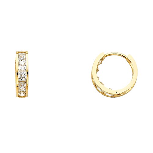 【中古】【未使用・未開封品】ジュエルズ ラックス14K イエローゴールド イヤリング キュービックジルコニア CZ ハギー エンドレスフープ, イエローゴールド キュービックジル