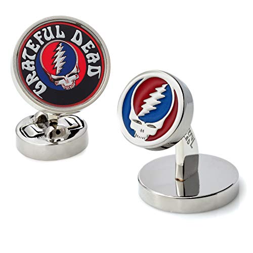 【中古】【未当て嵌める・未開封品】Tateossian Grateful Dead Steal Your Face, Skull and Roses ロゴタイプ ロジウムメッキ しろがね色
