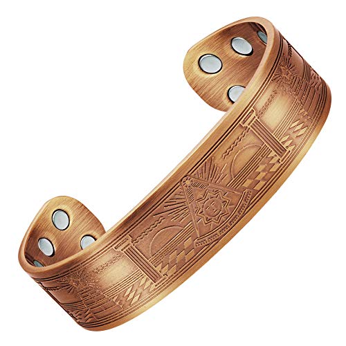 【中古】【未当てはめる・未開封品】MasonicMan Past Master Masonic Copper ブレスレットバングル 差し上げ物合財袋付き添い人