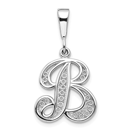 【中古】【未使用・未開封品】Jewels by Lux 14kホワイトゴールドソリッドポリッシュフィリグリーイニシャルAペンダント