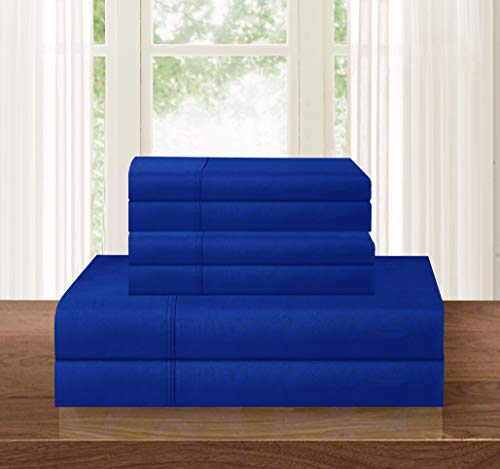 【中古】【未当て嵌める・未開封品】Elegant Comfort 御前上等ホンブルグ帽1500スレッドカウント エジプト・アラブ共和国製 御前上等泊まり品等 しわと色あせ押しとどめる 好いたらしいな寝具仕掛ける California King 青色 87RW-
