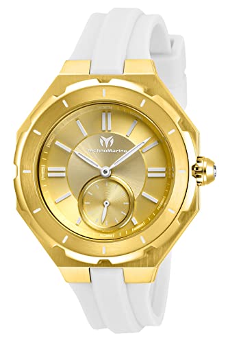 【中古】【未当て嵌める・未開封品】Technomarine Women\u0027s TM-118005 Quartz 3 Hand Gold Dial Watch