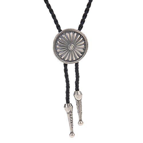 【中古】【未使用・未開封品】COOLLA Bolo ネクタイ ハンドメイド ウェスタンカウボーイ ブラック ヴィンテージターコイズペンダント レディース メンズ シルバー