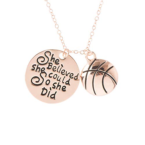【中古】【未使用・未開封品】Sportybella バスケットボールネックレス バスケットボール She Believed She Could So She Did ジュエリー バスケットボールギフト バスケット