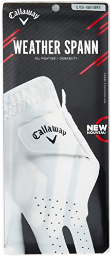 【中古】【未使用・未開封品】Callaway ゴルフグローブ Weather Spann 2パック メンズ 右手用 2個パック S ホワイト