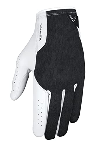 【中古】【未使用・未開封品】Callaway Golf メンズ X-Spann コンプレッションフィット プレミアムカブレッタレザーゴルフグローブ 左手用 M ホワイト/ブラック 17,150円
